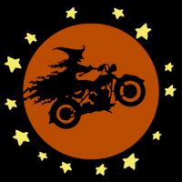 Witch on motorcycle